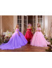 Cold Shoulder Glitter Tulle 3D Flowers Flower Girl Dress